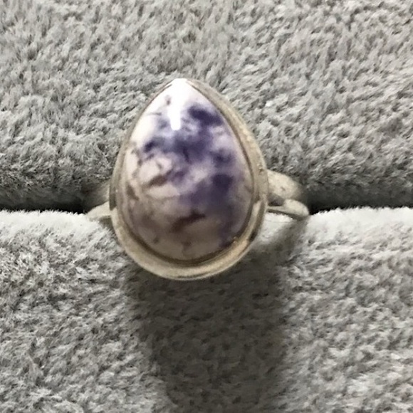 New Sterling Silver Purple Teardrop Morado Violet Flame Opal Ring Sz 7 Crystal - Picture 16 of 16